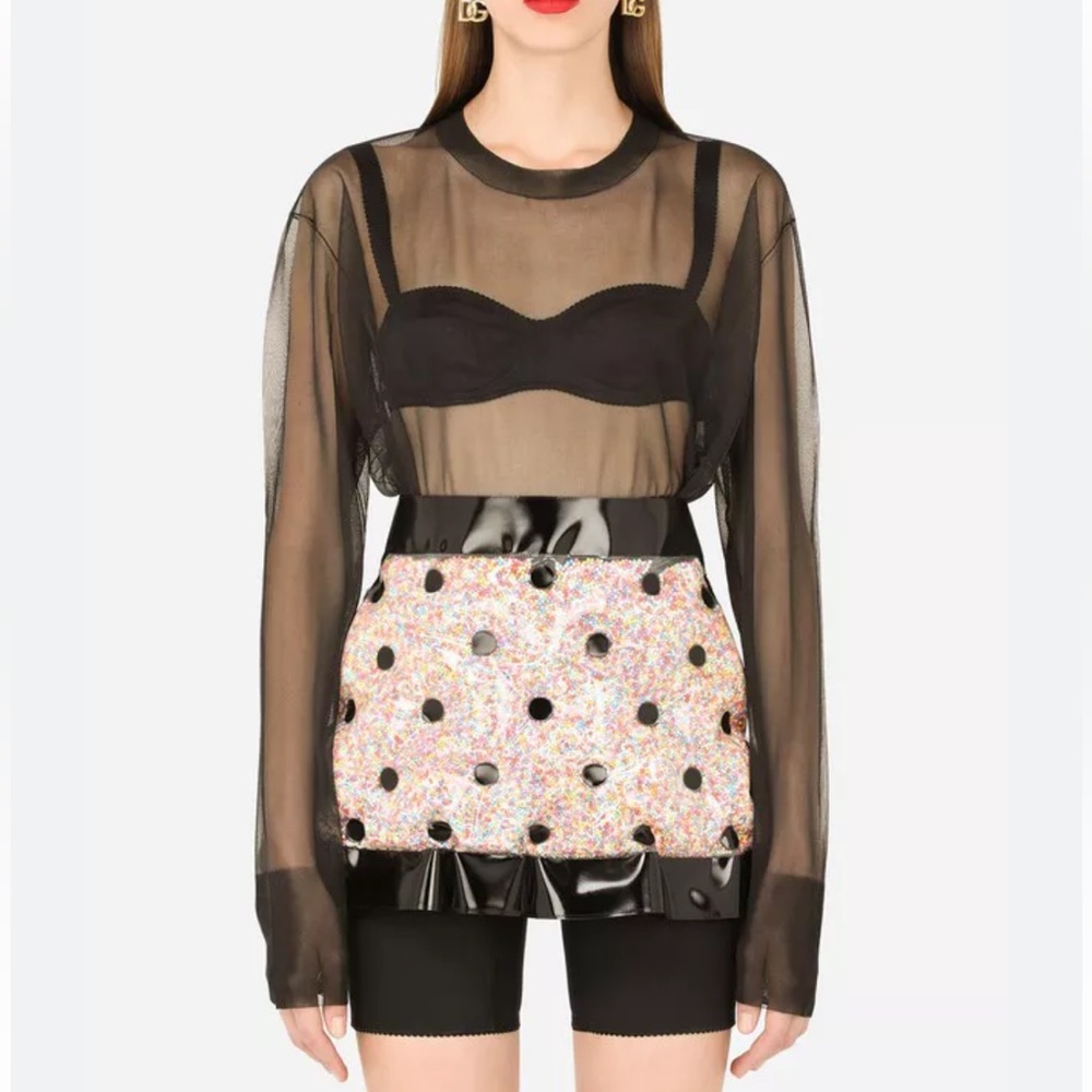 Dolce & Gabbana Black Mesh Top
